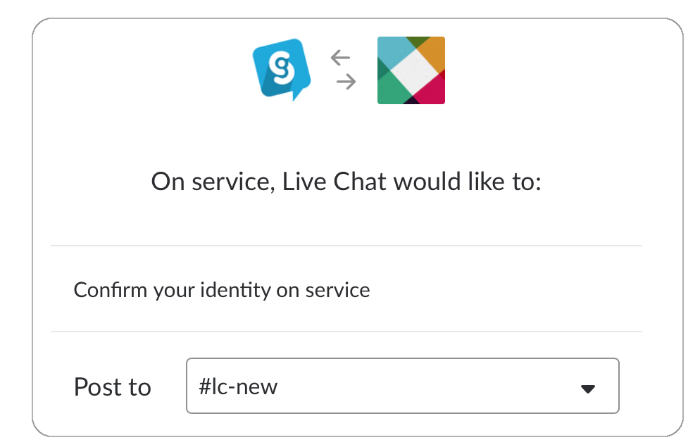 Connecting live chat with Slack example.