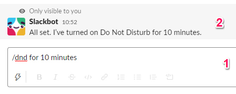 Slack do not disturb command.