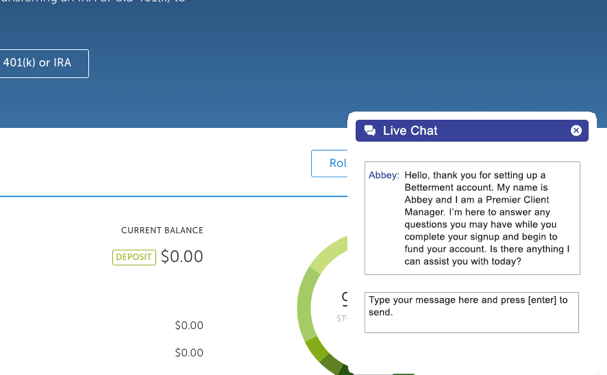 Another example of live chat support.