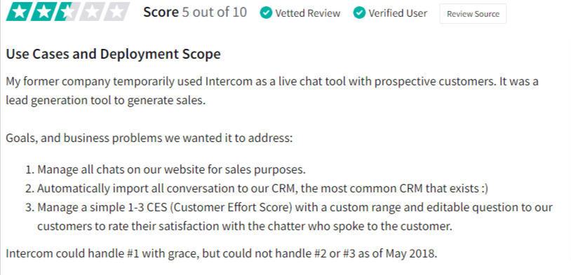 Intercom customer feedback.