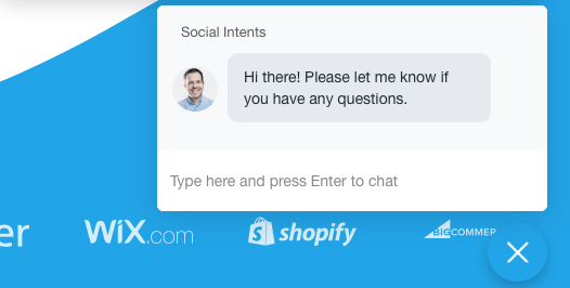 Sales chatbot showing a proactive sales message.