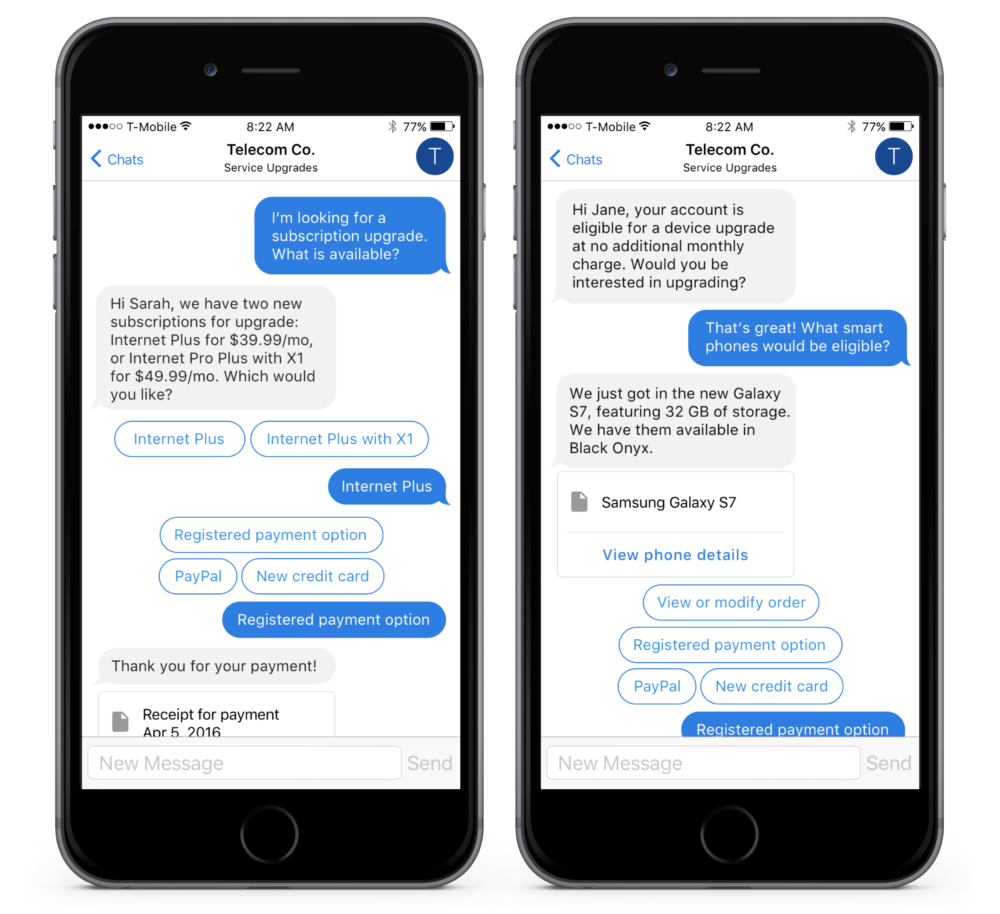 Chatbot upselling.