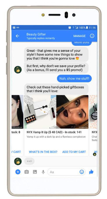 Os chatbots da AI fazendo recomendações de vendas e produtos.