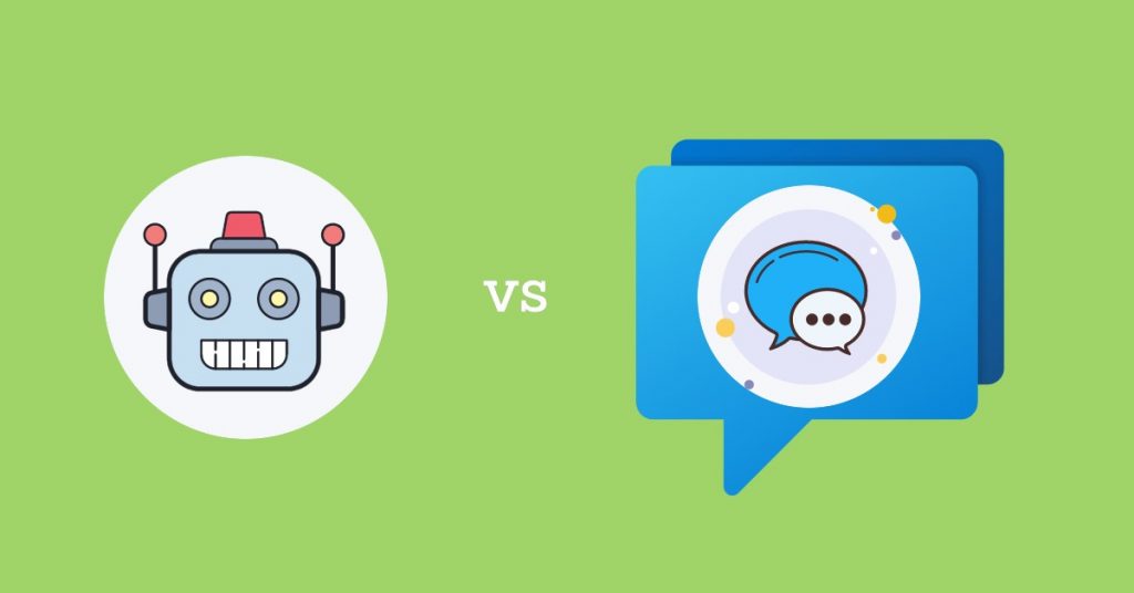 Chatbots vs bate-papo ao vivo.