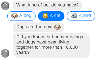 Chatbot communicating with emojis.