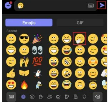 Emoji en Teams en Android.