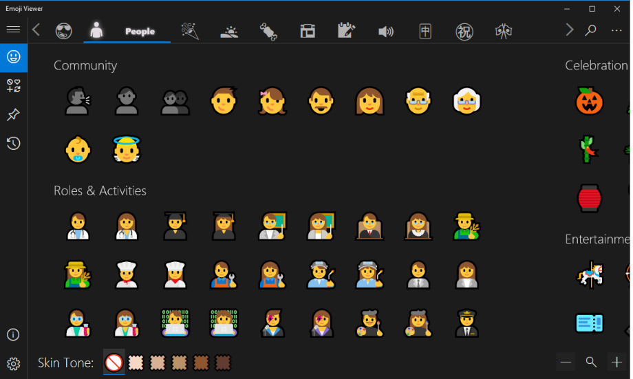 Emojis recentemente utilizados.