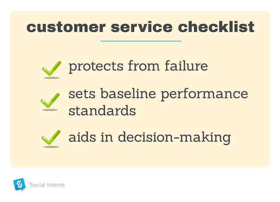 Benefits of customer service checklist.