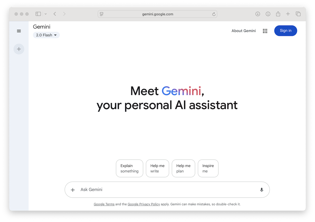 Gemini Chatbot Signup Step 2