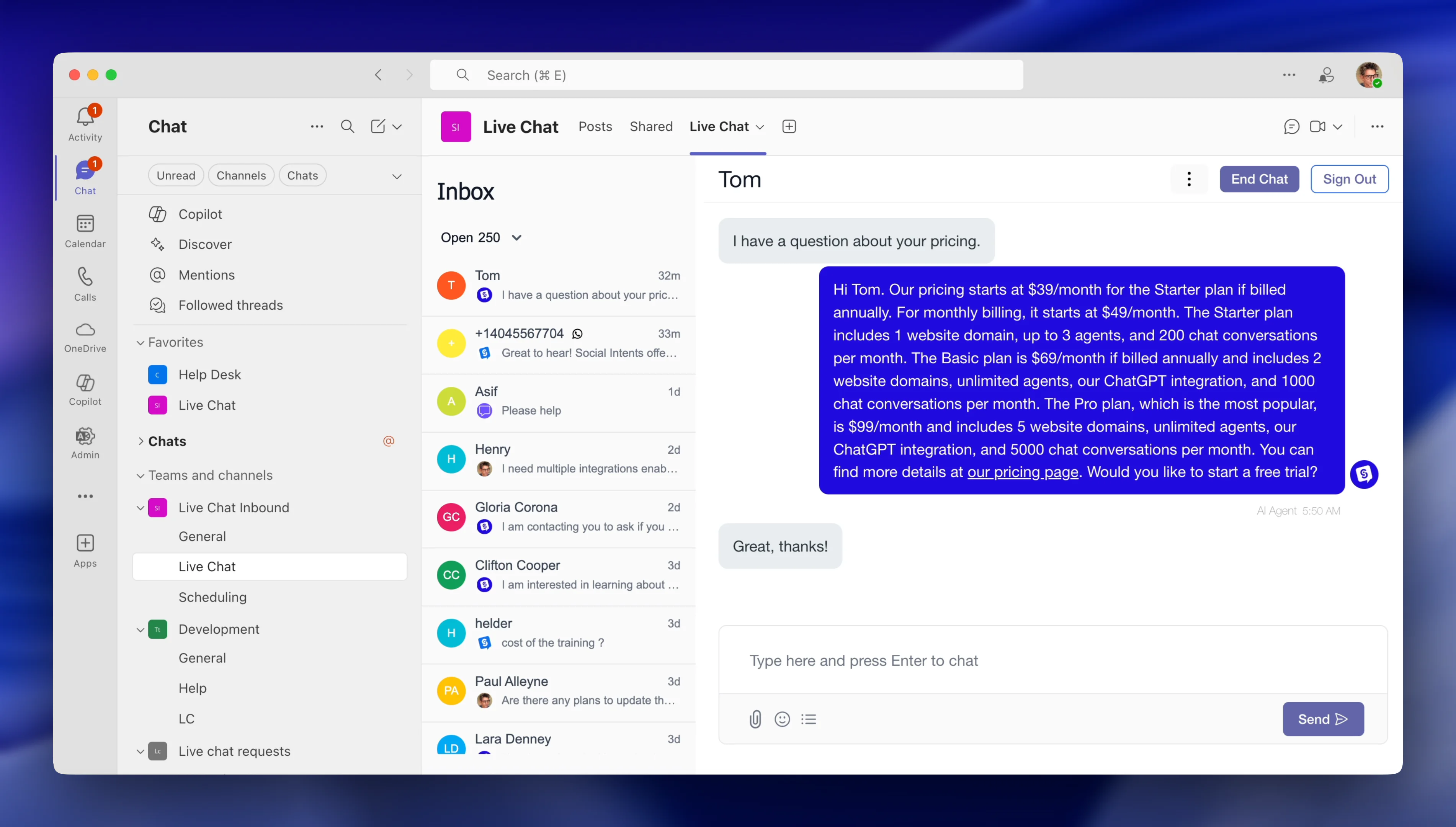 Microsoft Teams Integration