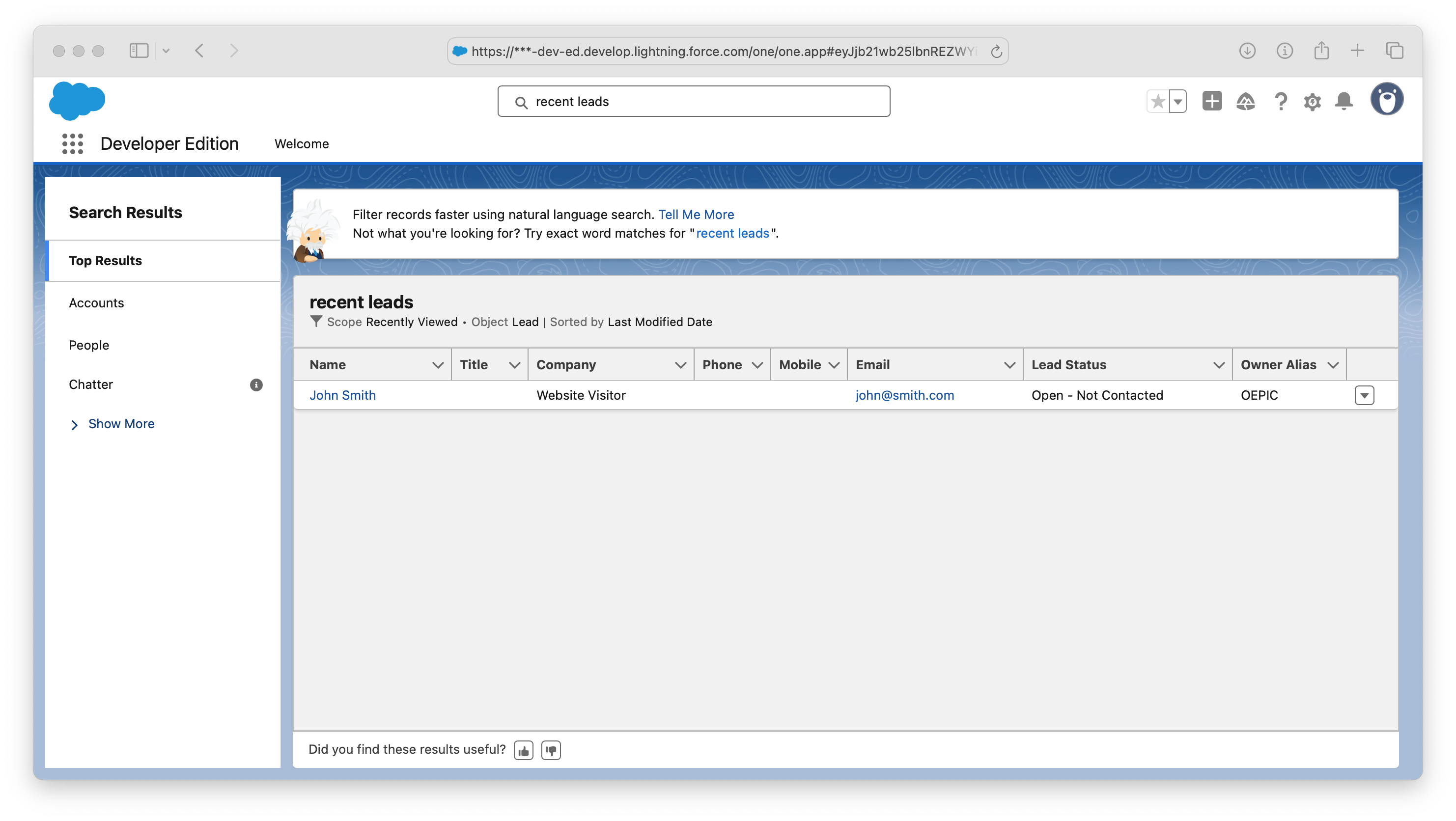 Salesforce Lead Custom Action Setup
