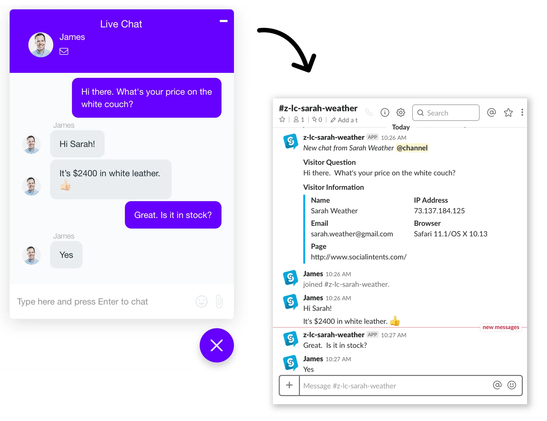 Slack Live Chat Desktop